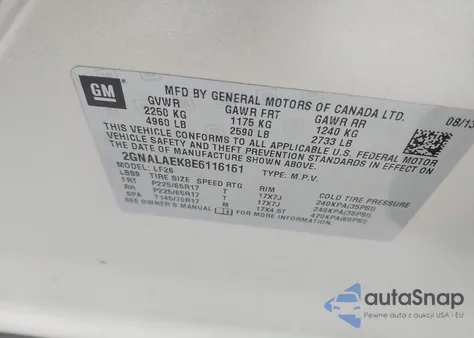 2014 Chevrolet Equinox Ls из США, поврежденный, VIN 2GNALAEK8E6116161